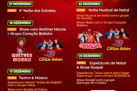 Prefeitura de Jóia anuncia programação oficial do Natal das Nascentes 2025